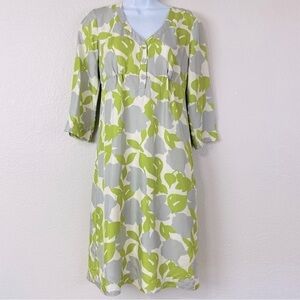 Boden Silk Floral Leave Print Midi Dress Size 4